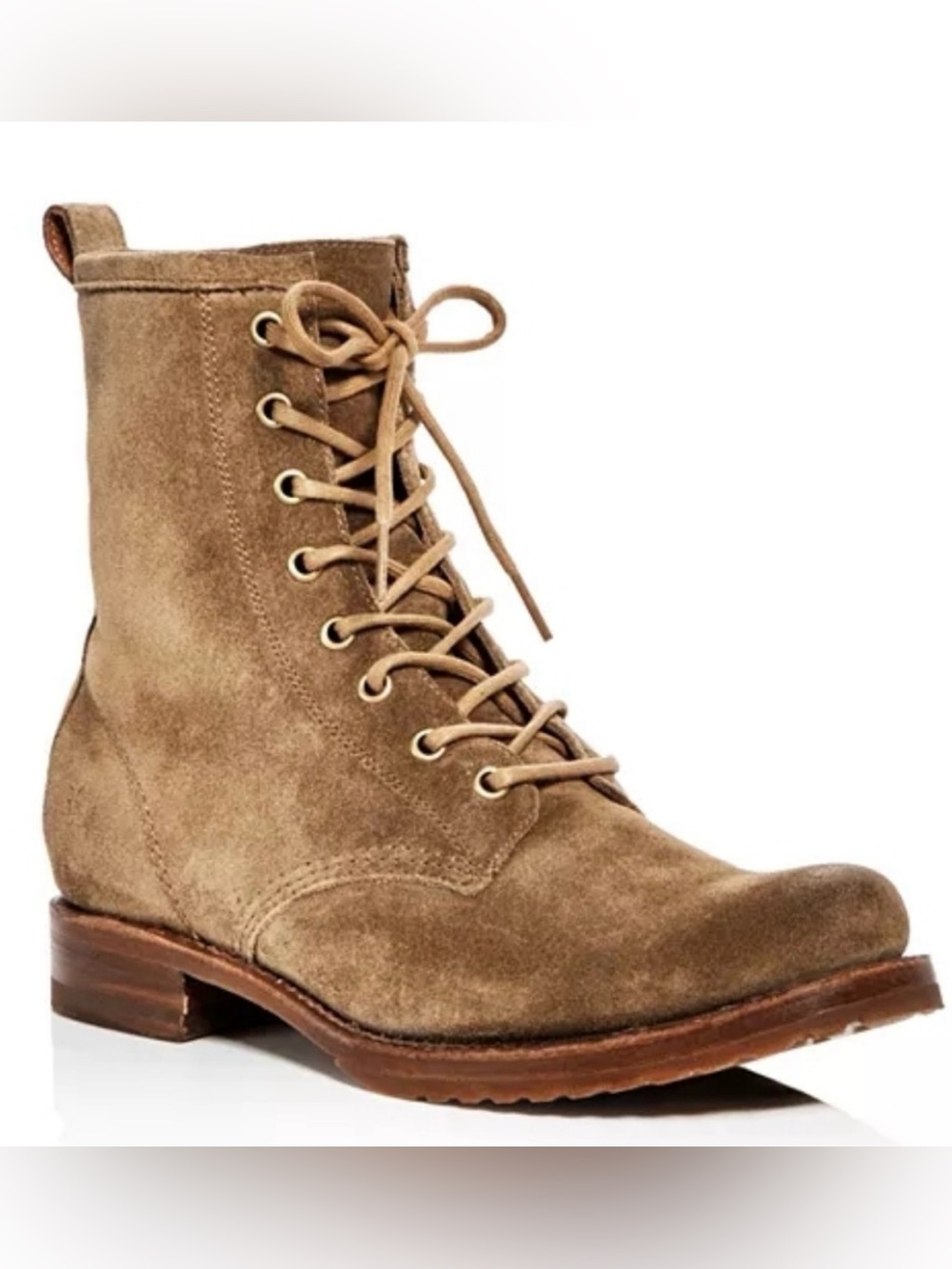 Frye Veronica Tan Suede Combat Boots